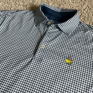 Masters Tech Checkered Short Sleeve Stretch Performance Polo Shirt